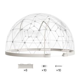 Garden Dome Igloo, 9.5 x 5.7 ft Outdoor Clear Bubble Tent for 2-4 Person, Weatherproof Geodesic Dome Greenhouse with Window